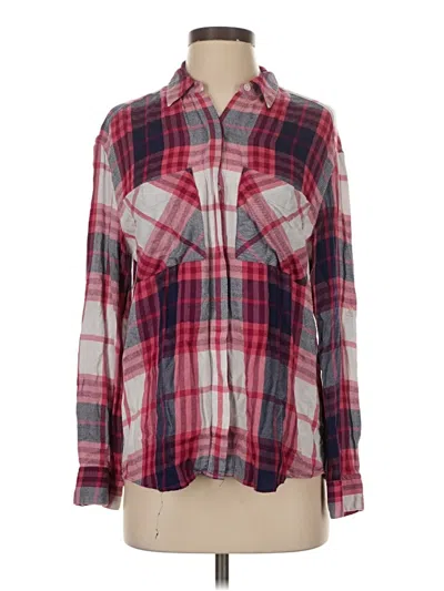 Pre-owned Express Long Sleeve Button Down Shirt In Red