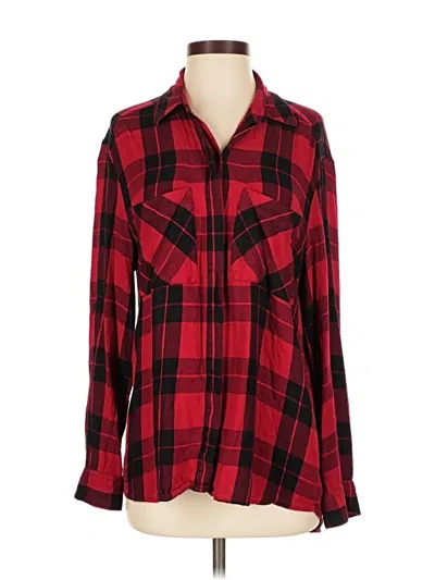 Pre-owned Express Long Sleeve Button Down Shirt In Red