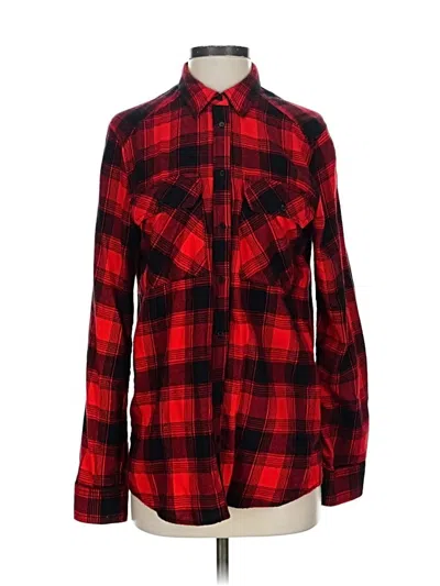 Pre-owned Express Long Sleeve Button Down Shirt In Red