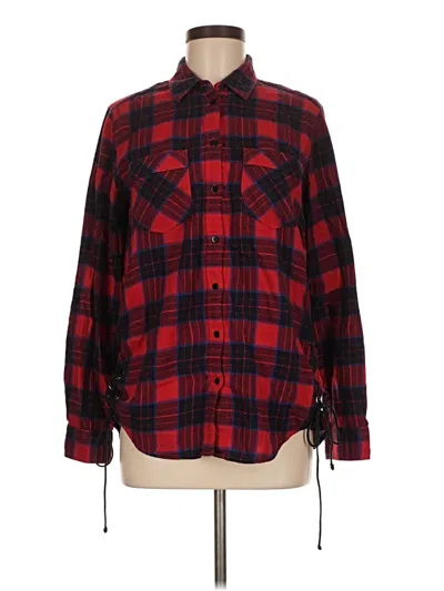 Pre-owned Express Long Sleeve Button Down Shirt In Red