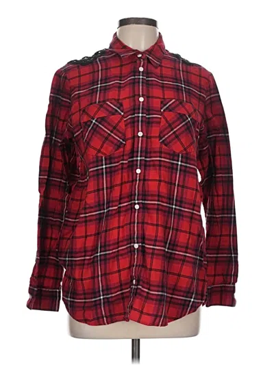 Pre-owned Express Long Sleeve Button Down Shirt In Red