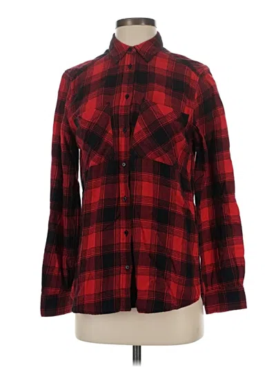 Pre-owned Express Long Sleeve Button Down Shirt In Red