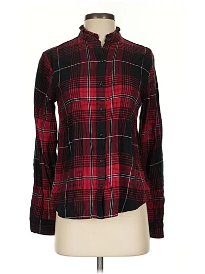Pre-owned Express Long Sleeve Button Down Shirt In Red