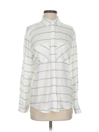 Pre-owned Express Long Sleeve Button Down Shirt In Silver