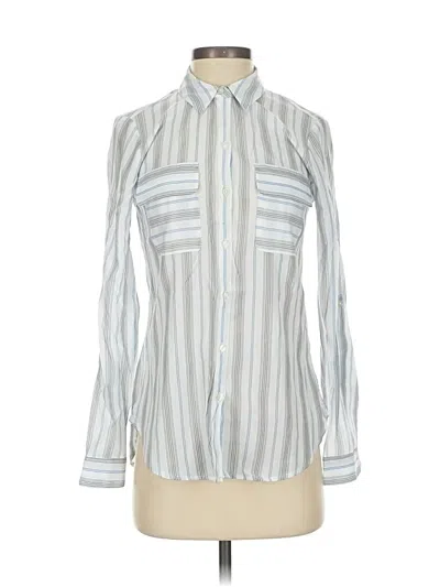 Pre-owned Express Long Sleeve Button Down Shirt In Silver