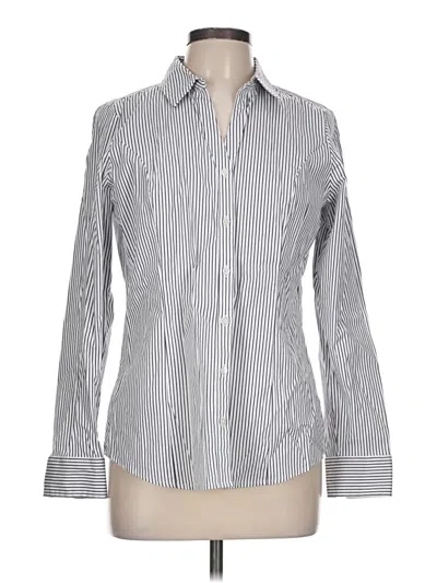 Pre-owned Express Long Sleeve Button Down Shirt In Silver