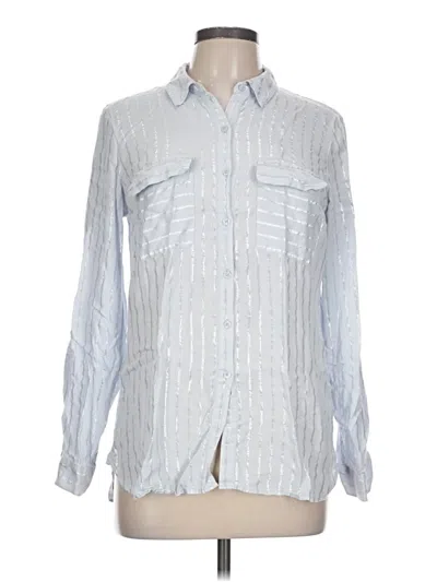 Pre-owned Express Long Sleeve Button Down Shirt In Silver