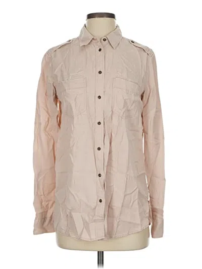 Pre-owned Express Long Sleeve Button Down Shirt In Tan