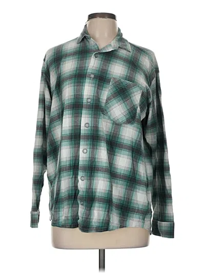 Pre-owned Express Long Sleeve Button Down Shirt In Teal