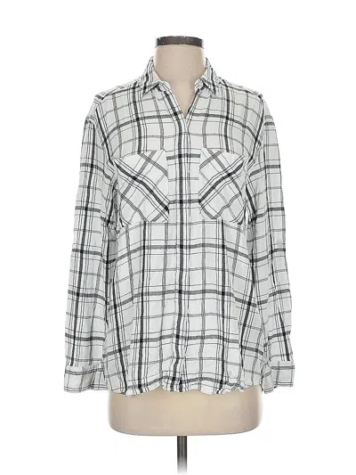 Pre-owned Express Long Sleeve Button Down Shirt In White