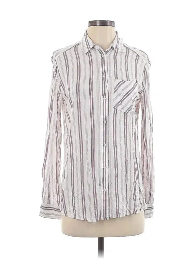 Pre-owned Express Long Sleeve Button Down Shirt In White