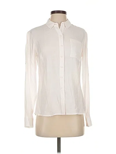 Pre-owned Express Long Sleeve Button Down Shirt In White
