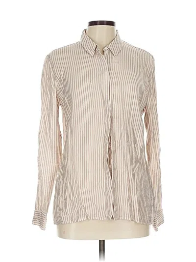 Pre-owned Express Long Sleeve Button Down Shirt In White