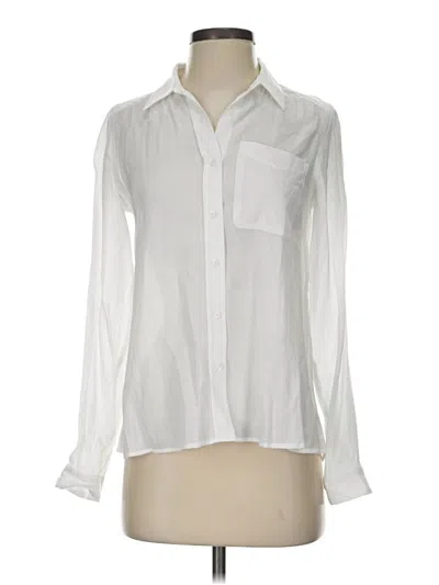 Pre-owned Express Long Sleeve Button Down Shirt In White