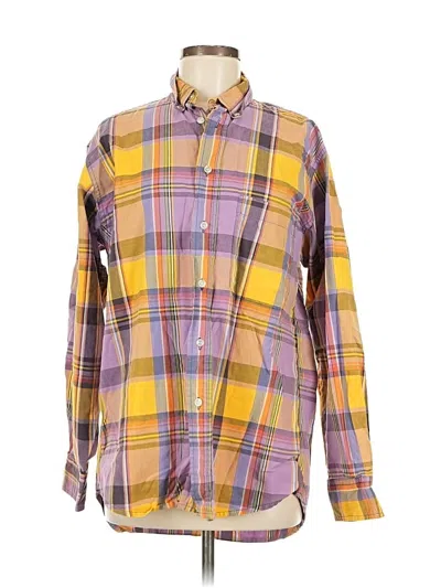 Pre-owned Express Long Sleeve Button Down Shirt In Yellow