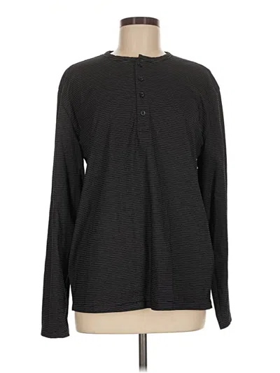 Pre-owned Express Long Sleeve Henley Shirt In Gray