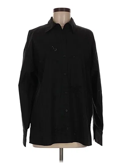 Pre-owned Express Long Sleeve Polo Shirt In Black