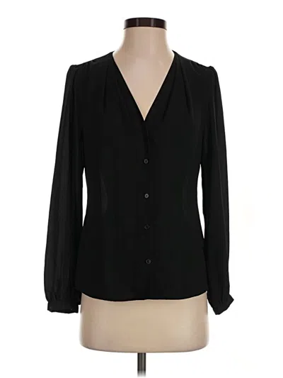 Pre-owned Express Long Sleeve Polo Shirt In Black