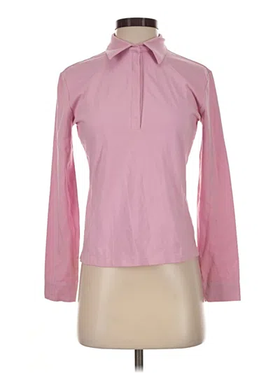 Pre-owned Express Long Sleeve Polo Shirt In Pink