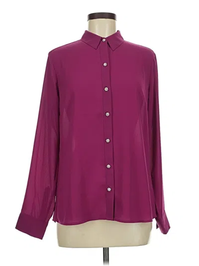 Express Long Sleeve Polo Shirt In Purple