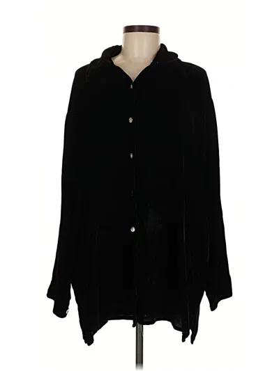 Pre-owned Express Long Sleeve Silk Top Black Cowl Neck Tops