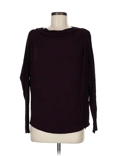 Pre-owned Express Long Sleeve T-shirt In Burgundy