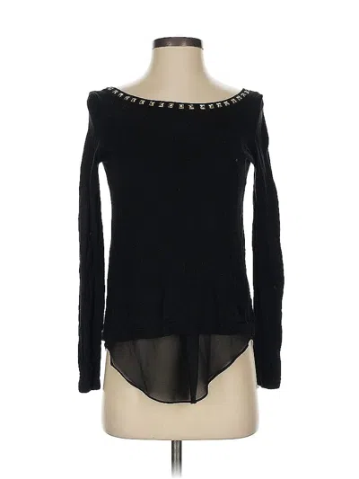 Pre-owned Express Long Sleeve Top Black Boatneck Tops