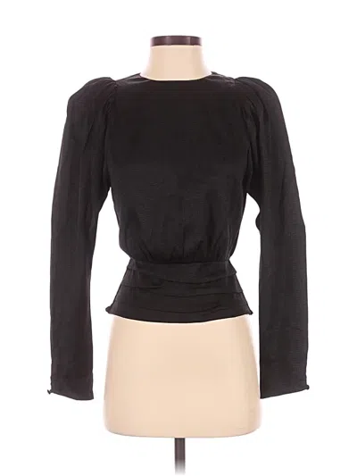 Pre-owned Express Long Sleeve Top Black Boatneck Tops