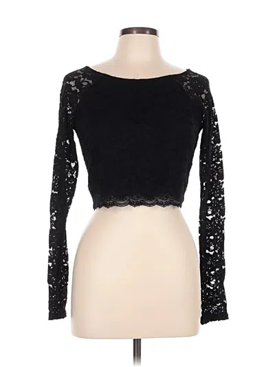 Pre-owned Express Long Sleeve Top Black Boatneck Tops