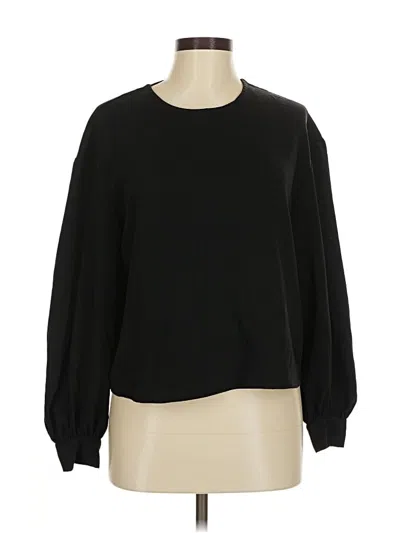 Pre-owned Express Long Sleeve Top Black Crew Neck Tops