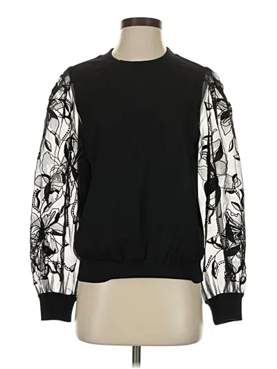 Pre-owned Express Long Sleeve Top Black Crew Neck Tops