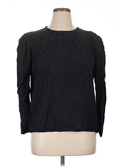 Pre-owned Express Long Sleeve Top Black Crew Neck Tops