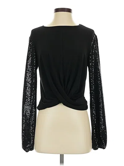 Pre-owned Express Long Sleeve Top Black Keyhole Neckline Tops