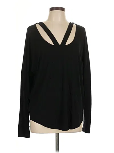 Pre-owned Express Long Sleeve Top Black Keyhole Neckline Tops