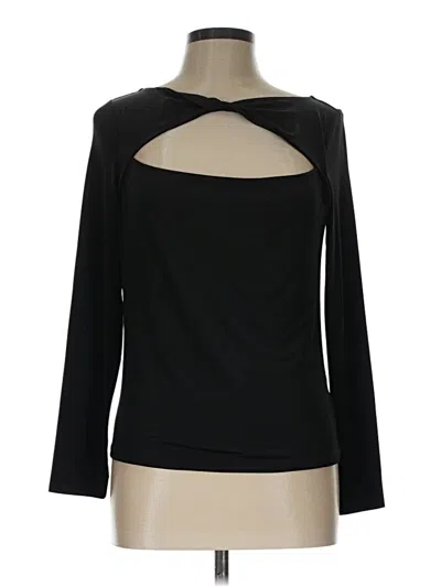 Pre-owned Express Long Sleeve Top Black Keyhole Neckline Tops