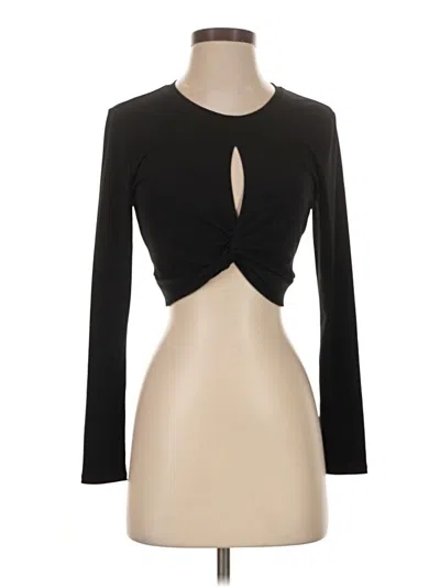 Pre-owned Express Long Sleeve Top Black Keyhole Neckline Tops