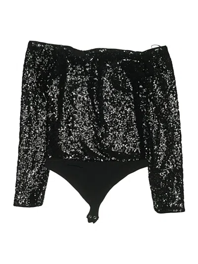 Express Long Sleeve Top Black Off The Shoulder Neckline Tops