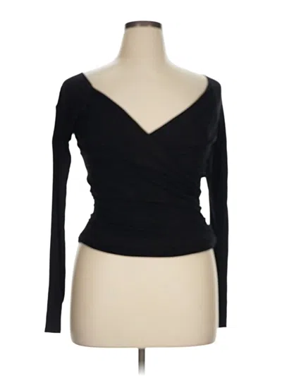 Pre-owned Express Long Sleeve Top Black One Shoulder Neckline Tops
