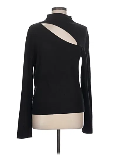 Pre-owned Express Long Sleeve Top Black One Shoulder Neckline Tops