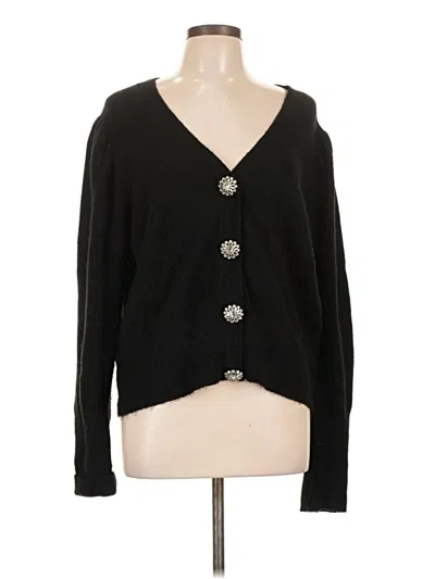 Pre-owned Express Long Sleeve Top Black Plunge Neckline Tops
