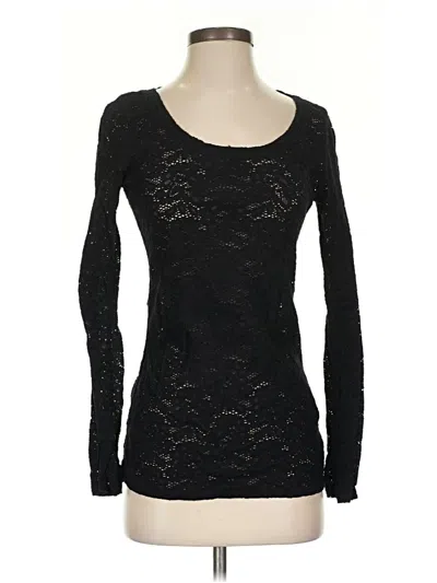 Pre-owned Express Long Sleeve Top Black Scoop Neck Tops