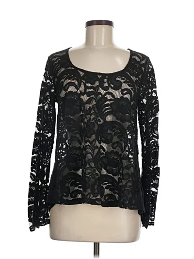 Pre-owned Express Long Sleeve Top Black Scoop Neck Tops