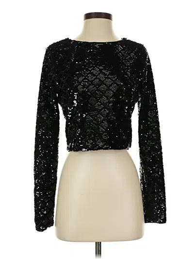 Pre-owned Express Long Sleeve Top Black Square Neckline Tops