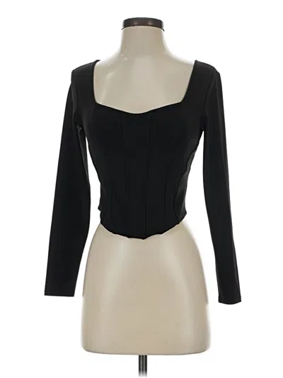 Pre-owned Express Long Sleeve Top Black Sweetheart Neckline Tops