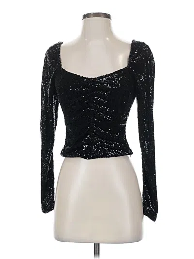 Express Long Sleeve Top Black Sweetheart Neckline Tops