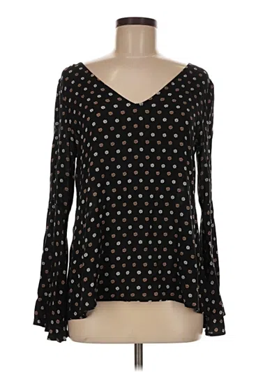 Pre-owned Express Long Sleeve Top Black Sweetheart Neckline Tops