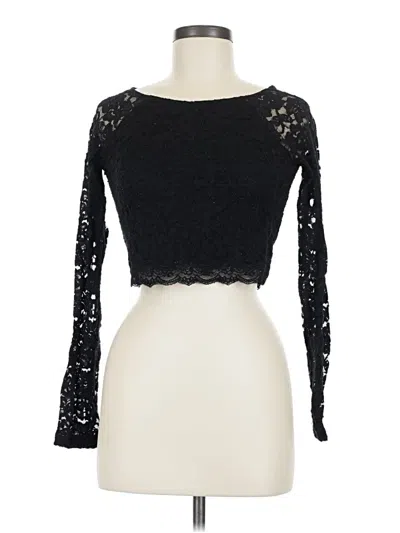 Pre-owned Express Long Sleeve Top Black Sweetheart Neckline Tops