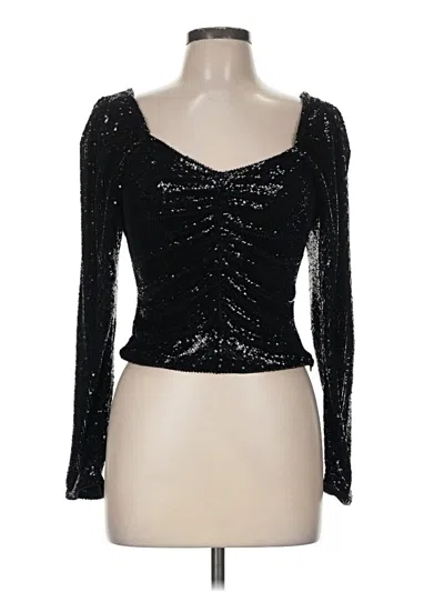 Pre-owned Express Long Sleeve Top Black Sweetheart Neckline Tops