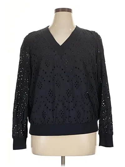 Pre-owned Express Long Sleeve Top Black V-neck Tops