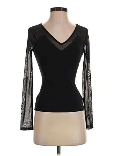 Express Long Sleeve Top Black V-neck Tops
